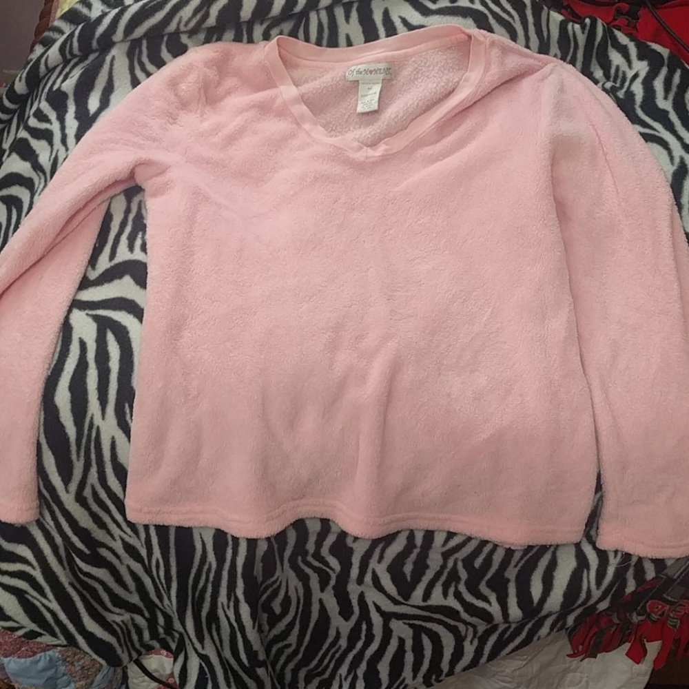 Pink fluffy pajama top